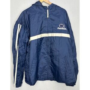 Penn State Nittany Lions Essex Jacket Mens Blue Hooded Windbreaker XL Vintage